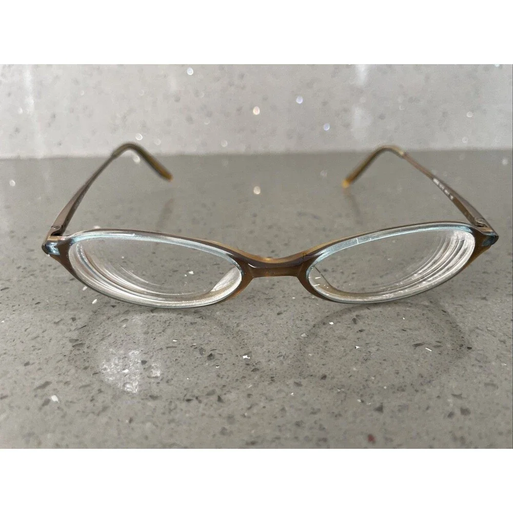 Anne Klein Brown Aqua Oval Eyeglasses FRAMES ONLY AK8026 K5170 48-17-135